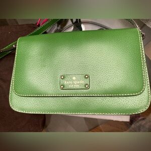 Kate Spade NWT & dust bag Wellesley Fynn green crossbody messenger magnetic flap